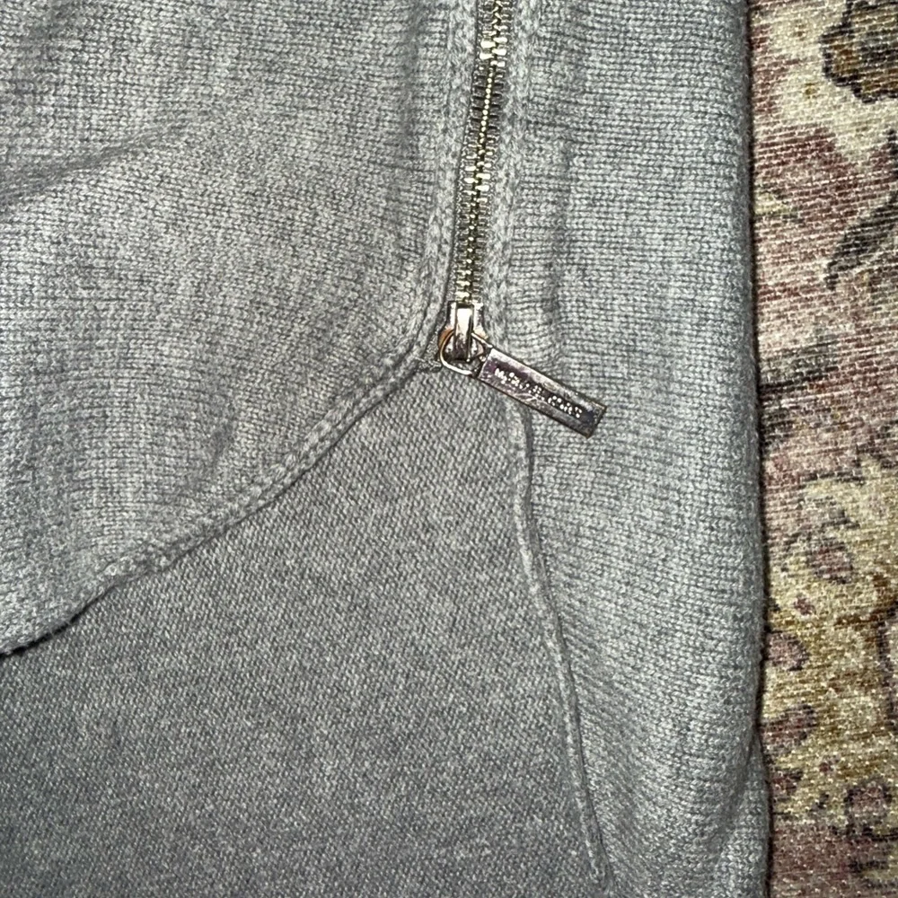 Michael‎ Kors Gray Long Sleeve Sweater Dolman Knit Zipper Detail Women Large EUC